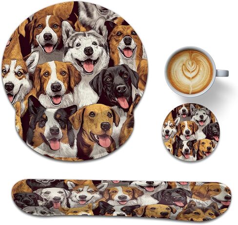 Ergonomic Keyboard and Mouse Wrist Rest Set, Cute Bee Mouse Pad with Non Slip Base, Soft Cloth Surface for Office and Home Typing Support in Saudi Arabia