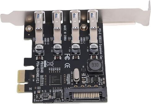 SUNGOOYUE PCIe USB 3.0 Expansion Card, 4 Ports 5Gbps Superspeed Self Powered Add On Card with Chip, for 11 10 8 7 Vista OS X Desktop PC Workstation NAS in Kuwait