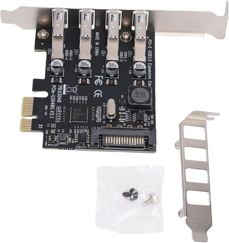 SUNGOOYUE PCIe USB 3.0 Expansion Card, 4 Ports 5Gbps Superspeed Self Powered Add On Card with Chip, for 11 10 8 7 Vista OS X Desktop PC Workstation NAS in Kuwait