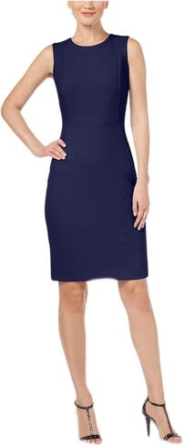 Calvin Klein Women's Scuba Sleeveless Princess Seamed Sheath Dress in Saudi Arabia