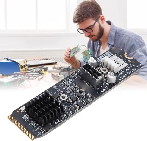 محول M.2 NVME إلى النوع E، بطاقة PCIe بسرعة 20 جيجابت في الثانية ومبدد حرارة، متوافق مع USB2.0 USB1.1 لتوسيع تخزين NAS لسطح المكتب in Kuwait