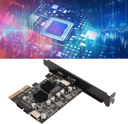 بطاقة Cryfokt PCIE USB3.2، 10 جيجابت في الثانية من النوع C، النوع الأمامي E، 19/20PIN، مجموعة شرائح ASM3142+822، دبوس PCI E X4 مطلي بالذهب، مصدر طاقة عالي، لوحة دوائر مطبوعة، محول بطاقة PCI Express لـ in Kuwait