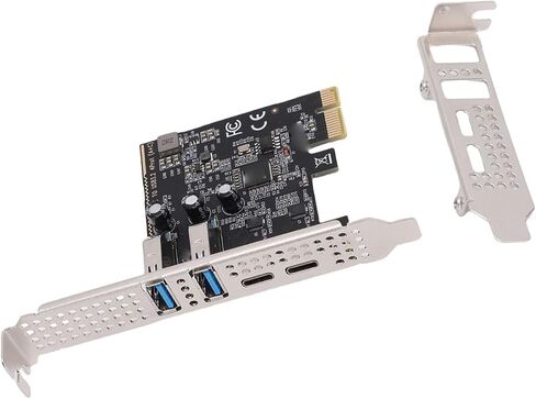 بطاقة PCIe USB 3.2، بطاقة توسيع PCIe إلى USB 3.2 Gen 1، عرض نطاق ترددي 20 جيجابت في الثانية مع منافذ من النوع C والنوع A، مثالية لأجهزة الكمبيوتر المكتبية in Kuwait