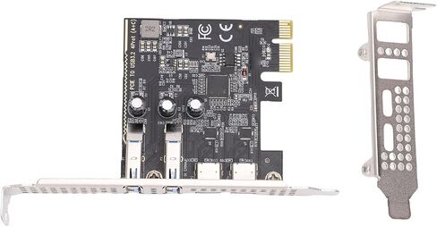 بطاقة PCIe USB 3.2، بطاقة توسيع PCIe إلى USB 3.2 Gen 1، عرض نطاق ترددي 20 جيجابت في الثانية مع منافذ من النوع C والنوع A، مثالية لأجهزة الكمبيوتر المكتبية in Kuwait
