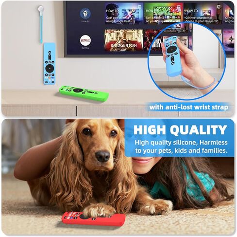 [عبوة من 3 قطع] غطاء سيليكون لهاتف VIZIO XRT260، جراب واقٍ مضاد للانزلاق ومقاوم للصدمات لجهاز VIZIO XRT260 Smart TV عن بعد من السيليكون مع حبل (أزرق متوهج + أخضر متوهج + أحمر) in Kuwait