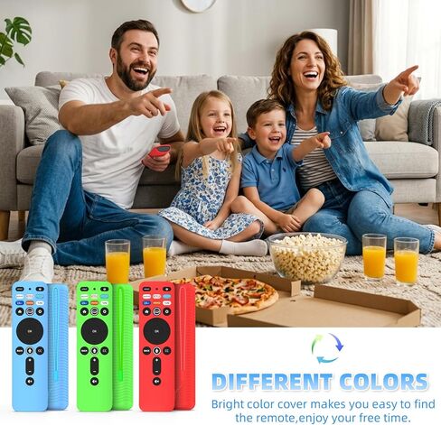 [عبوة من 3 قطع] غطاء سيليكون لهاتف VIZIO XRT260، جراب واقٍ مضاد للانزلاق ومقاوم للصدمات لجهاز VIZIO XRT260 Smart TV عن بعد من السيليكون مع حبل (أزرق متوهج + أخضر متوهج + أحمر) in Kuwait