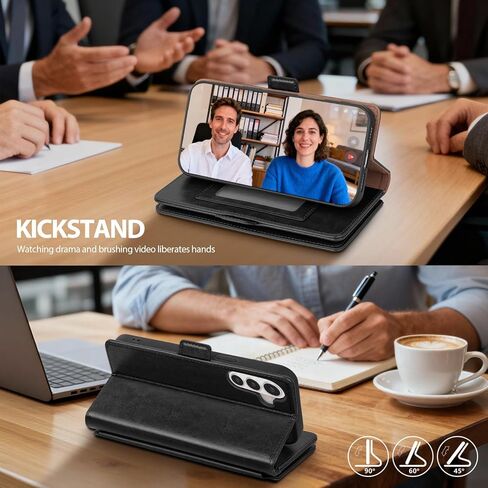 Compatible with Samsung Galaxy S26 Case Wallet with Card Holder [7 Card Slot] Women Men,RFID Blocking Luxury PU Leather Phone Case Flip Protector Cover Credit Card Slot Kickstand,Black in Kuwait