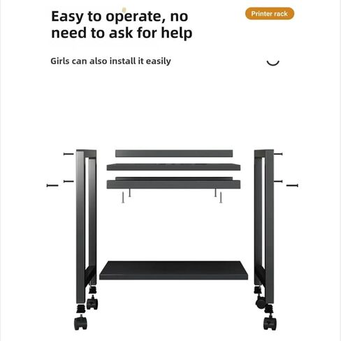2 Tier PC Tower Stand, Height Adjustable Computer Tower Floor Stand with Locking Wheels, Metal Movable CPU Holder Cart for Office Home Classroom- for Most PC (Black) in Kuwait