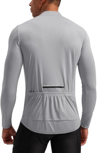Bikewa Men's Cycling Jersey with 3+1 Rear Zipper Pockets Long Sleeve Moisture Wicking UPF 50+ Half Zip Riding Bike Shirts in Saudi Arabia