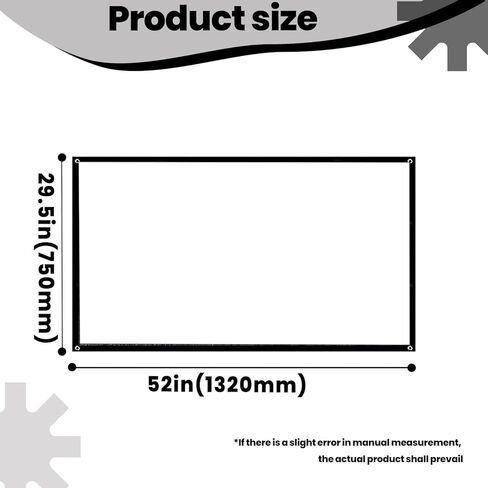 Soft Projector Screen 60 Inch 16:9-4K HD Projection Screen, Lightweight Foldable for Indoor Home Theater/Outdoor Movie Night, Easy Installation in Kuwait