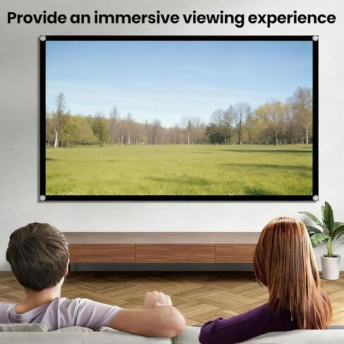Soft Projector Screen 60 Inch 16:9-4K HD Projection Screen, Lightweight Foldable for Indoor Home Theater/Outdoor Movie Night, Easy Installation in Kuwait