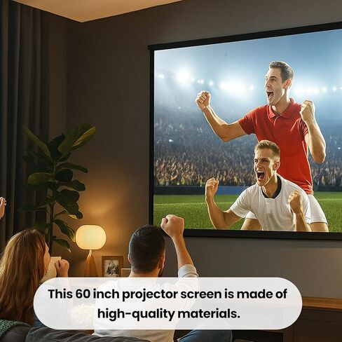 Soft Projector Screen 60 Inch 16:9-4K HD Projection Screen, Lightweight Foldable for Indoor Home Theater/Outdoor Movie Night, Easy Installation in Kuwait