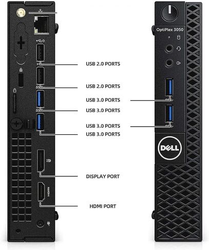 Dell Optiplex 3050 Mini Desktop | Windows 11 Pro | Intel Core i3-7100T | 8GB DDR4 RAM | 256GB SSD | Keyboard & Mouse | USB WiFi | USB BT(Renewed) in Kuwait