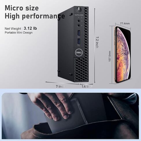 Dell Optiplex 3050 Mini Desktop | Windows 11 Pro | Intel Core i3-7100T | 8GB DDR4 RAM | 256GB SSD | Keyboard & Mouse | USB WiFi | USB BT(Renewed) in Kuwait