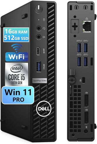 Dell OptiPlex 5080 Mini Business Desktop PC, Intel Core i5-10500, 16GB RAM, 512GB SSD, WiFi, Mouse, Keyboard, Windows 11 Pro (Renewed) in Kuwait