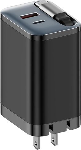 SHEZI 67W GaN USB C Charger (Black) with 3FT 60W 4 in 1 Flat Nylon Braided Charging Cable (Grey) in Kuwait