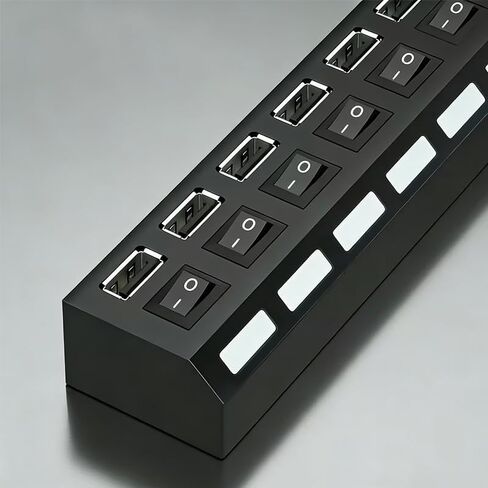 1pc High-Speed USB 2.0 Hub with Independent Switch, USB Hub, Laptop Power Adapter, Compatible with Laptop in Kuwait