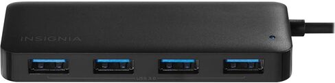 موزع USB-C بـ 4 منافذ من Insignia، نقل سريع للبيانات، موسع موزع USB لأجهزة الكمبيوتر المحمول، Xbox، محرك فلاش، HDD، وحدة التحكم، الطابعة، الكاميرا، MacBook، Surface، الكمبيوتر الشخصي، أسود in Kuwait