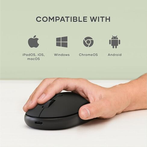 محور Satechi OntheGo 7 في 1 USB-C وماوس بلوتوث مع بطارية USB C قابلة لإعادة الشحن، صغير الحجم ومحمول لأجهزة الكمبيوتر المحمول والكمبيوتر اللوحي وأجهزة Mac وWindows in Kuwait