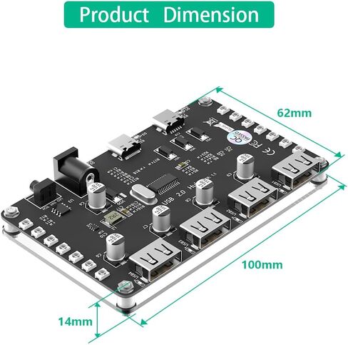 إصدار جديد من 4 منافذ USB 2.0 مع 3528 مصباح LED ملون وطاقة مساعدة للكمبيوتر الشخصي والكمبيوتر المحمول ولوحة المفاتيح والماوس ومحركات الأقراص الصلبة، متوافق مع أنظمة التشغيل Windows وMac OS X وLinux in Kuwait