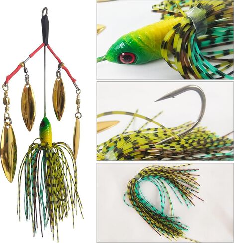 5Pcs Bass Spinner Baits, Spinner Baits for Bass Fishing Hard Metal Buzzbait High-Reflective Alabama Swimbait for Trout Salmon Pike in Kuwait
