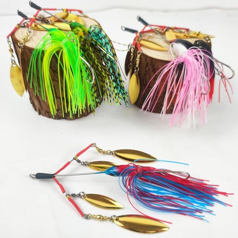 5Pcs Bass Spinner Baits, Spinner Baits for Bass Fishing Hard Metal Buzzbait High-Reflective Alabama Swimbait for Trout Salmon Pike in Kuwait