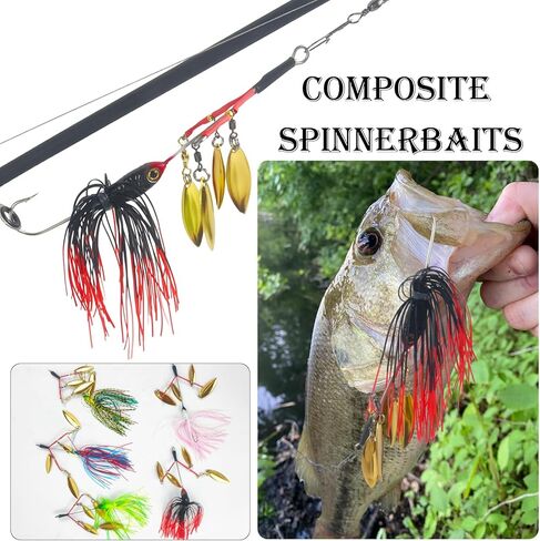 5Pcs Bass Spinner Baits, Spinner Baits for Bass Fishing Hard Metal Buzzbait High-Reflective Alabama Swimbait for Trout Salmon Pike in Kuwait