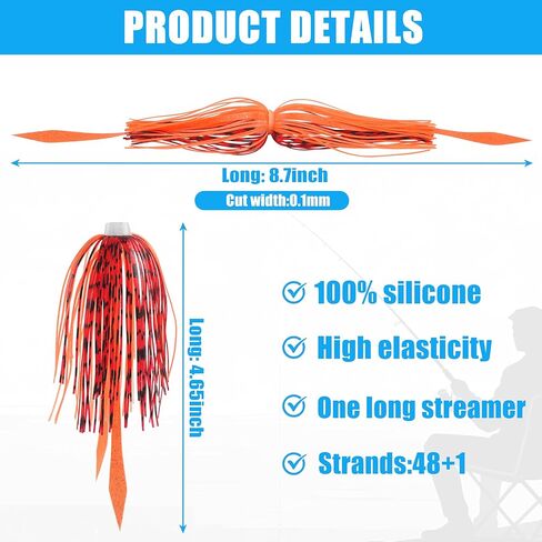 Silicone Jig Skirts Replacement 10pcs/20pcs Multi-Color DIY Fishing Lure Skirts for Spinnerbaits, Buzzbaits, Jig Spoons & Blade Baits in Kuwait