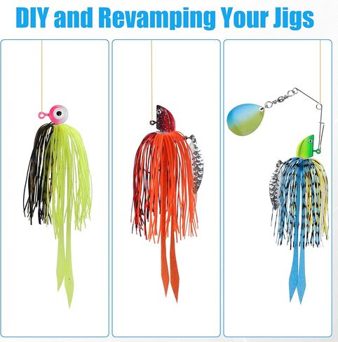 Silicone Jig Skirts Replacement 10pcs/20pcs Multi-Color DIY Fishing Lure Skirts for Spinnerbaits, Buzzbaits, Jig Spoons & Blade Baits in Kuwait