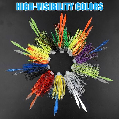 Silicone Jig Skirts Replacement 10pcs/20pcs Multi-Color DIY Fishing Lure Skirts for Spinnerbaits, Buzzbaits, Jig Spoons & Blade Baits in Kuwait