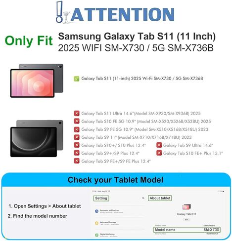 Touchpad Keyboard Case for Samsung Galaxy Tab S11 2025 11 Inch 5G SM-X736B/ WIFI SM-X730, 7 Color Rainbow Backlight Detachable Bluetooth Trackpad Keyboard Folio Cover with S Pen Holder (Black) in Kuwait