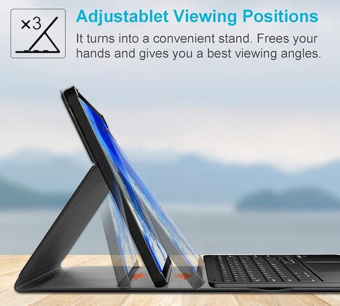 Touchpad Keyboard Case for Samsung Galaxy Tab S11 2025 11 Inch 5G SM-X736B/ WIFI SM-X730, 7 Color Rainbow Backlight Detachable Bluetooth Trackpad Keyboard Folio Cover with S Pen Holder (Black) in Kuwait