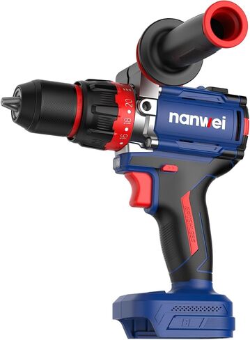 NANWEI Hammer Drill,1450in-lbs,26000BPM,1/2" Keyless Metal Chuck,20+3 Clutch,2x4.0Ah Batteries,20V Brushless Cordless Impact Drill Kit for Drilling Brick Wall, Metal, Wood,Concrete in Saudi Arabia