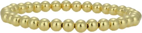 14kt Gold Filled Bracelet, 5mm Beads, Stretch and Stackable, Hand Made in USA in Saudi Arabia