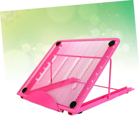 HOMSFOU Laptop Stand with Cooling Base Portable Folding Notebook Bracket for Comfortable Viewing Lightweight and Non-Slip Support for Use Pink in Kuwait