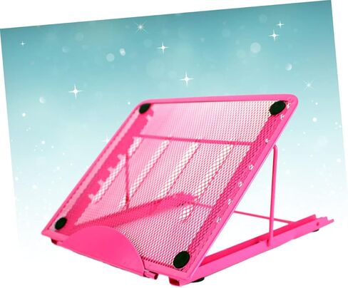 HOMSFOU Laptop Stand with Cooling Base Portable Folding Notebook Bracket for Comfortable Viewing Lightweight and Non-Slip Support for Use Pink in Kuwait
