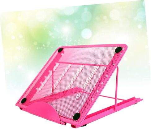 HOMSFOU Laptop Stand with Cooling Base Portable Folding Notebook Bracket for Comfortable Viewing Lightweight and Non-Slip Support for Use Pink in Kuwait