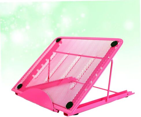 HOMSFOU Laptop Stand with Cooling Base Portable Folding Notebook Bracket for Comfortable Viewing Lightweight and Non-Slip Support for Use Pink in Kuwait