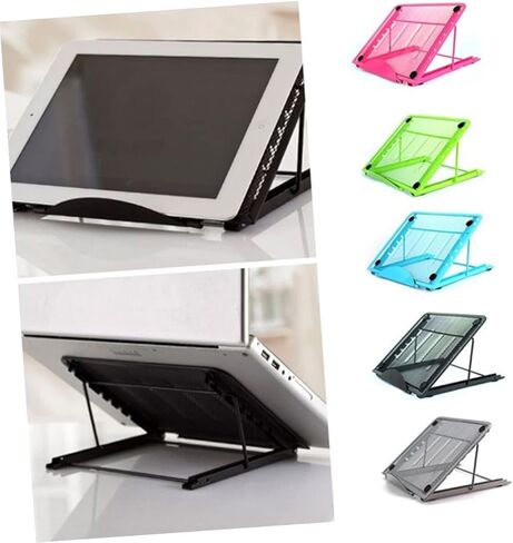 HOMSFOU Laptop Stand with Cooling Base Portable Folding Notebook Bracket for Comfortable Viewing Lightweight and Non-Slip Support for Use Pink in Kuwait
