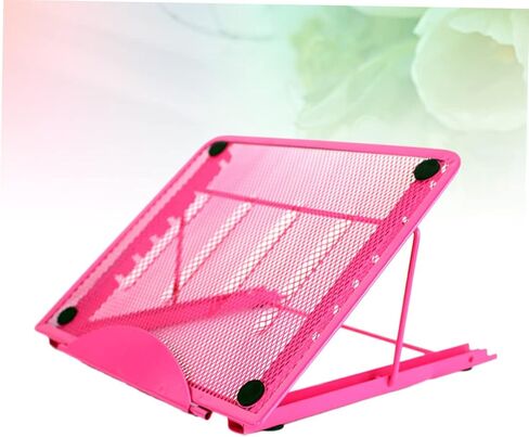 HOMSFOU Laptop Stand with Cooling Base Portable Folding Notebook Bracket for Comfortable Viewing Lightweight and Non-Slip Support for Use Pink in Kuwait