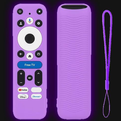 حافظة لجهاز التحكم عن بعد Onn 4K Pro، غطاء TOKERSE متوافق مع جهاز التحكم عن بعد Onn Google TV 4K Plus/Pro جهاز التحكم عن بعد مضاد للانزلاق ومضاد للصدمات مع حبل يتوهج في الظلام - أزرق in Kuwait