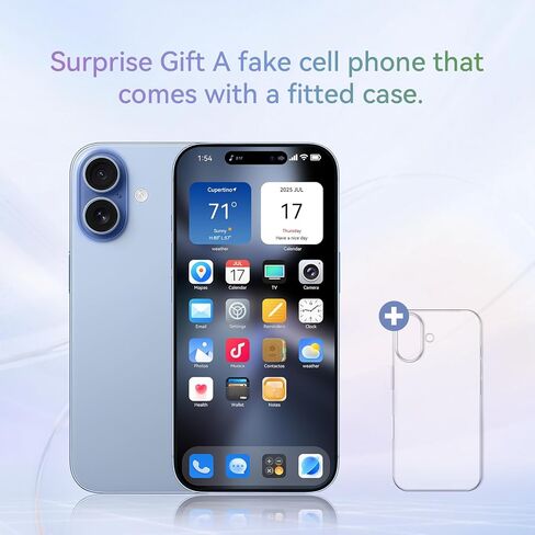 1:1 Simulation Fake Dummy Phone, Looks Like The Real Phone 17, Display Prop Non-Working Decoy Replica with Transparent Case for Exhibition & Play (Blue) in Kuwait