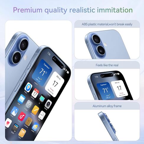 1:1 Simulation Fake Dummy Phone, Looks Like The Real Phone 17, Display Prop Non-Working Decoy Replica with Transparent Case for Exhibition & Play (Blue) in Kuwait