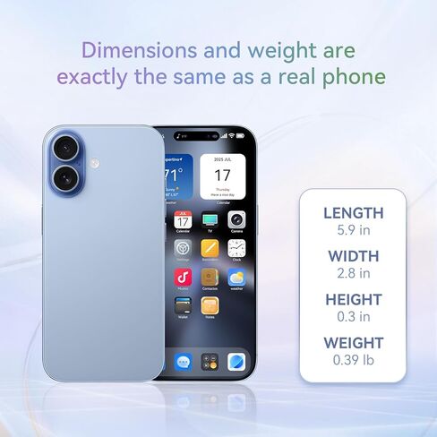 1:1 Simulation Fake Dummy Phone, Looks Like The Real Phone 17, Display Prop Non-Working Decoy Replica with Transparent Case for Exhibition & Play (Blue) in Kuwait