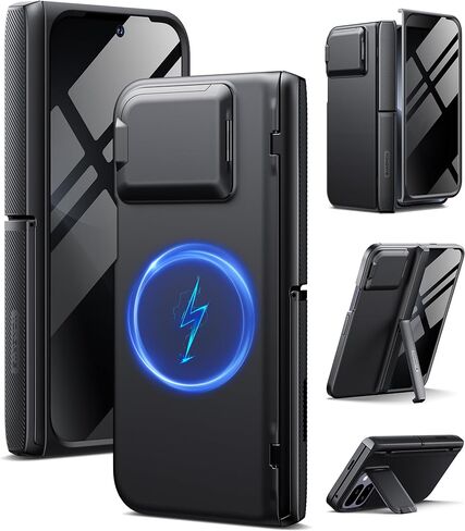حافظة TONGATE المغناطيسية لهاتف Pixel 10 Pro Fold مع واقي شاشة للخصوصية، [متوافقة مع MagSafe] [مع غطاء الكاميرا وحماية المفصلات] حافظة متينة كاملة الجسم لهاتف Google 10 Pro Fold، أسود in Kuwait