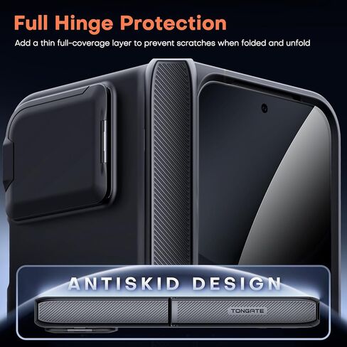 حافظة TONGATE المغناطيسية لهاتف Pixel 10 Pro Fold مع واقي شاشة للخصوصية، [متوافقة مع MagSafe] [مع غطاء الكاميرا وحماية المفصلات] حافظة متينة كاملة الجسم لهاتف Google 10 Pro Fold، أسود in Kuwait