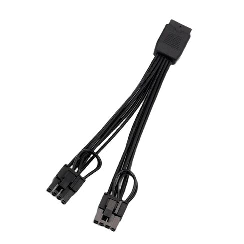 كابل محول 12VHPWR إلى ثنائي 8 Pin (6+2) PCIe، 16 AWG 600W 12+4pin أنثى إلى 2X 8pin ذكر سلك طاقة لـ RTX 4090 4080 4070 Ti، ترقية كمبيوتر الألعاب (أسود) in Kuwait
