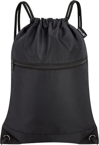 حقائب Holyluck الرباط الأولية على ظهر حقيبة الظهر Sackpack Cinch للأكياس للرياضة والصالة الرياضية والسفر والشاطئ والرسالة (Black-M) in Kuwait