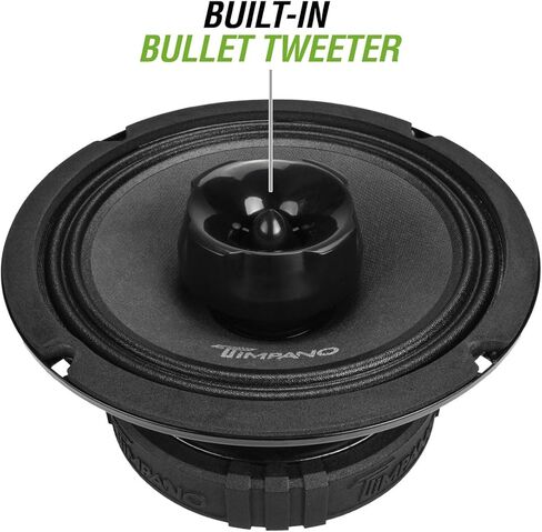 Timpano 6.5 Inch Car Coaxial Speaker 600 Watts Max TPT-CX6-4 TPRO, PRO Audio 2-Way 4 Ohm Premium Speaker, Grill Included - Great for Car Stereo Sound System (Single) in Kuwait