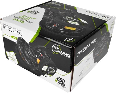 Timpano 6.5 Inch Car Coaxial Speaker 600 Watts Max TPT-CX6-4 TPRO, PRO Audio 2-Way 4 Ohm Premium Speaker, Grill Included - Great for Car Stereo Sound System (Single) in Kuwait